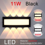 lampe murale led moderne noire ip55 résistante alimentation 110v 220v 7w 9w 11w