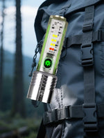 lampe torche led puissante rechargeable panneau solaire intégré lumière intense résistante chocs auto défense