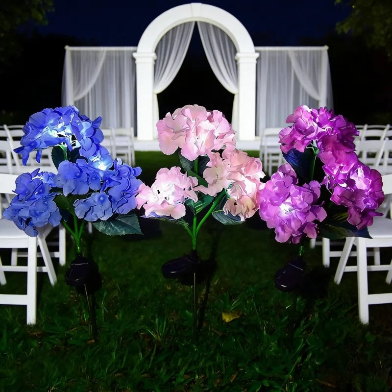 fleurs artificielles rose violet bleu blanc modernes extérieur piquet fixations