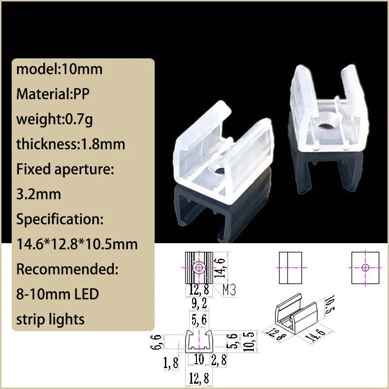 clips montage ruban led transparents vis moderne pack 50 clips fixations led