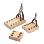 rangement outils bijouterie 12 trous bois naturel surface lisse rustique minimaliste pinceaux
