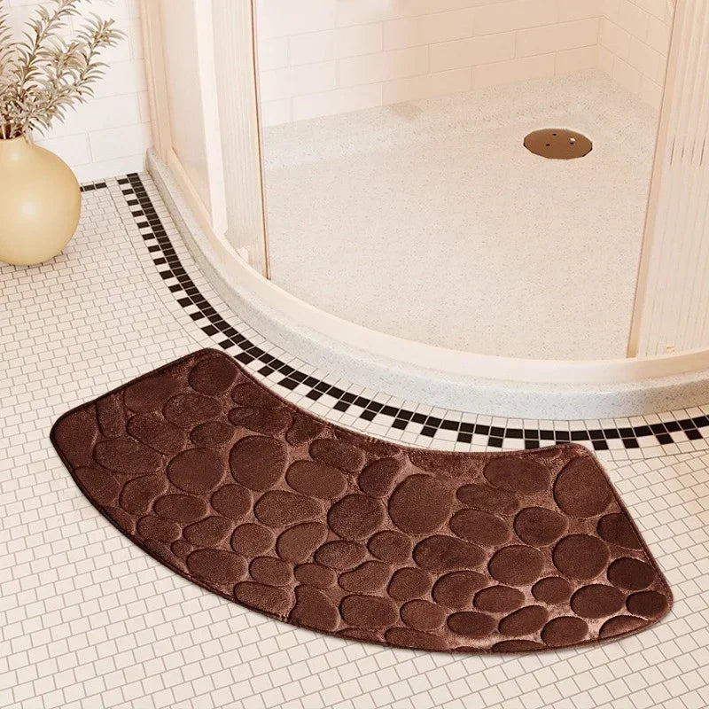 tapis bain moderne gris texture cailloux antidérapant salle bain 30cm 60cm 40cm 100cm