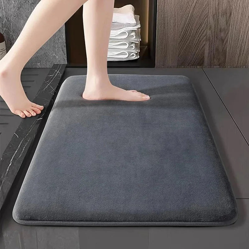 tapis bain absorbant moderne gris rose marron doux antidérapant adhésif salle bain respectueux environnement