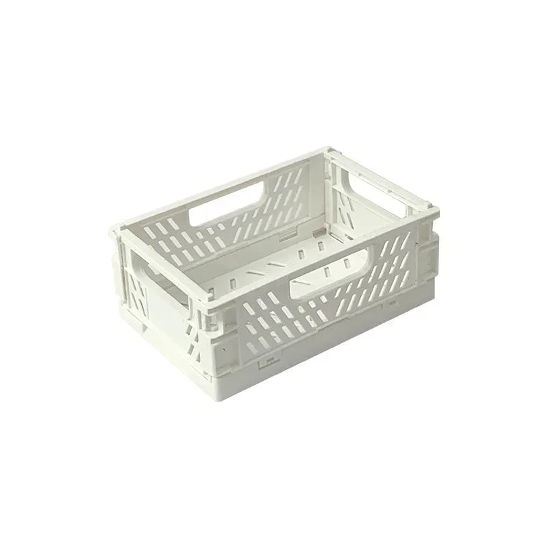 paniers pliables rangement réutilisables blanc rose modernes perforés respectueux environnement multifonctionnels petits moyens