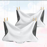 coussin cervical blanc noir rayures matelassées clips portable lit polyester coton refreshing