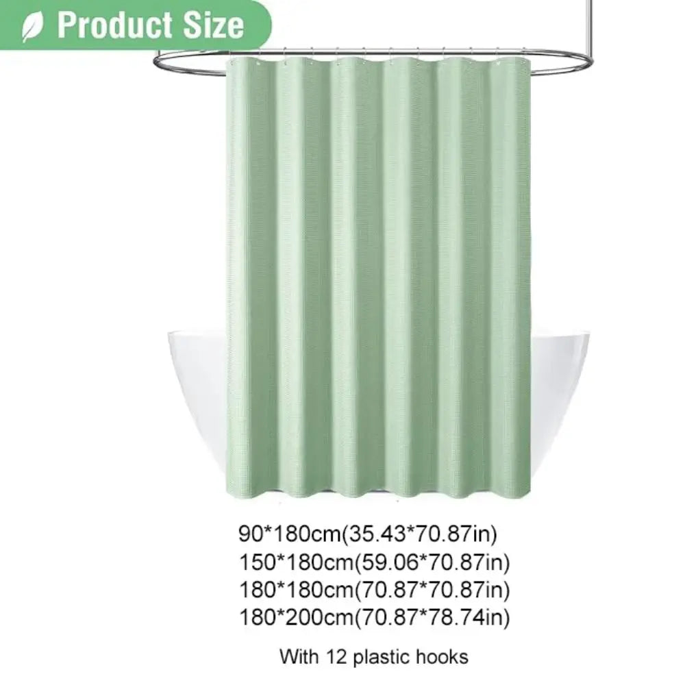 rideau douche vert olive points dorés moderne imperméable polyester anneaux salle bain
