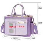 sac main femme violet uni moderne poches multiples bandoulière ajustable toile nylon