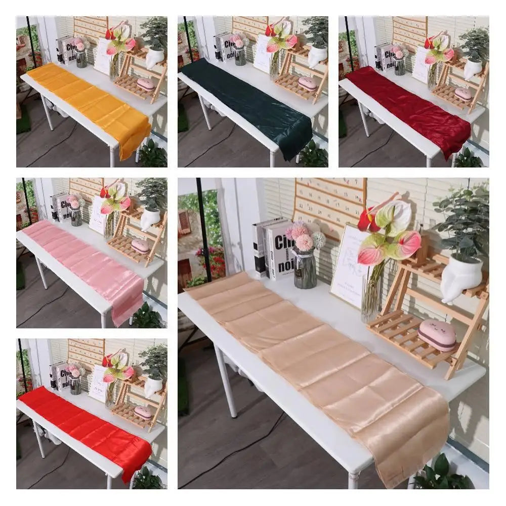 nappe table satin rouge vert foncé jaune rose beige brillante