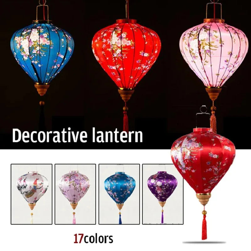 lanternes traditionnelles fleur bleu rouge translucides décoration mariage anniversaire noël