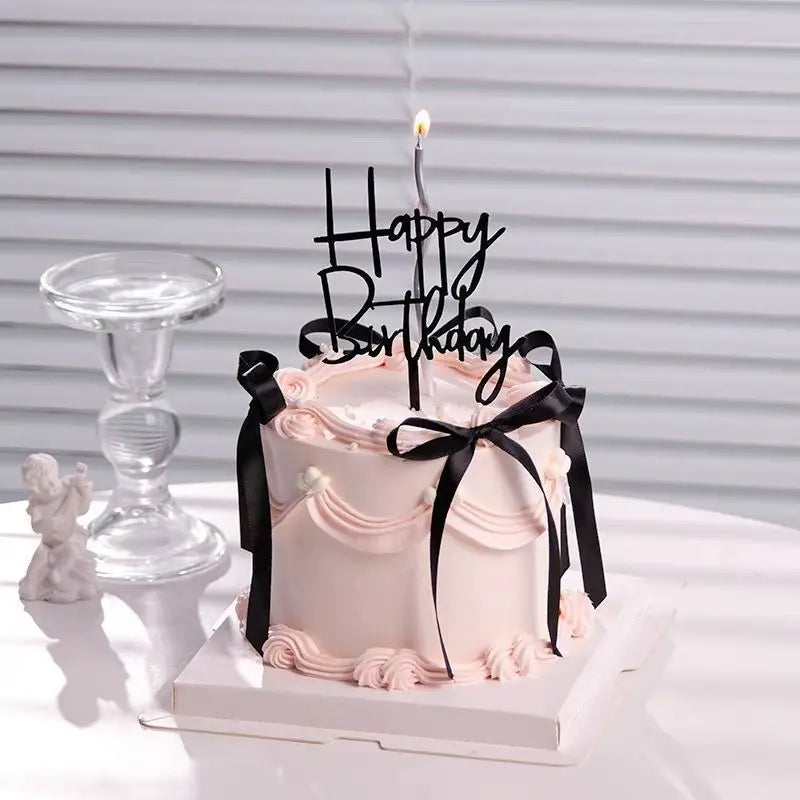 gâteau résine rose blanc motif floral rubans classique photo décoration anniversaire mẫu giả trưng