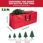 sac rangement sapin noël imperméable durable poignées robustes réutilisable extra large vert rouge gris