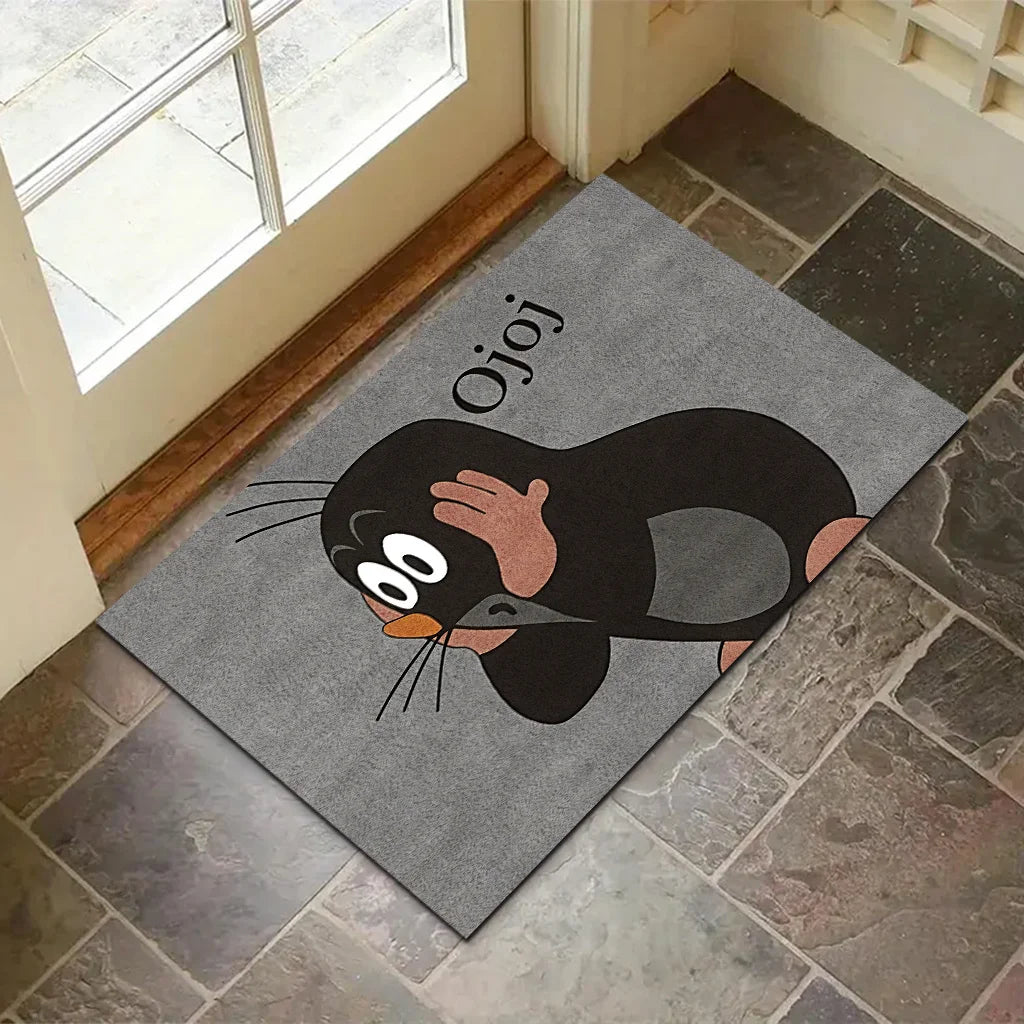 tapis gris dessin animé souriant extérieur moderne halloween salon porte fond uni