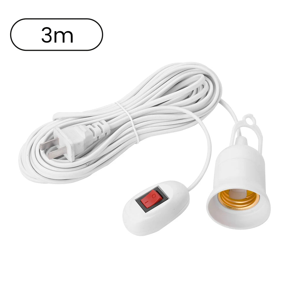 support ampoule e27 interrupteur câble électrique 10m blanc moderne fixations