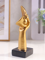 statue décorative moderne or noir abstrait main face chambre salon art ornement chambre