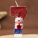 bougies numéraux pailletées rouge bleu blanc anniversaire enfants decoration chiffres