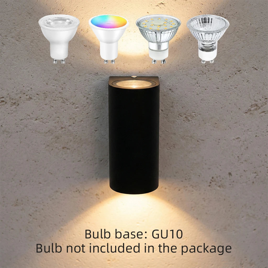 éclairage led applique murale moderne minimaliste noir gu10 extérieur résistante jardin villa