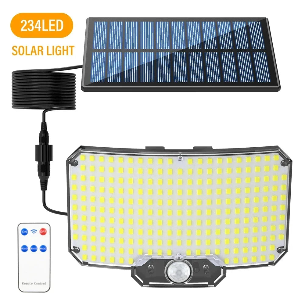 lampe solaire murale moderne noire bleu panneau photovoltaïque télécommande éclairage extérieur led 50w fixations