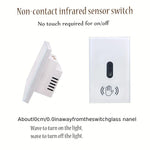 interrupteur tactile infrarouge blanc moderne sans vis 118mmx74mm 3w300w detection 15cm