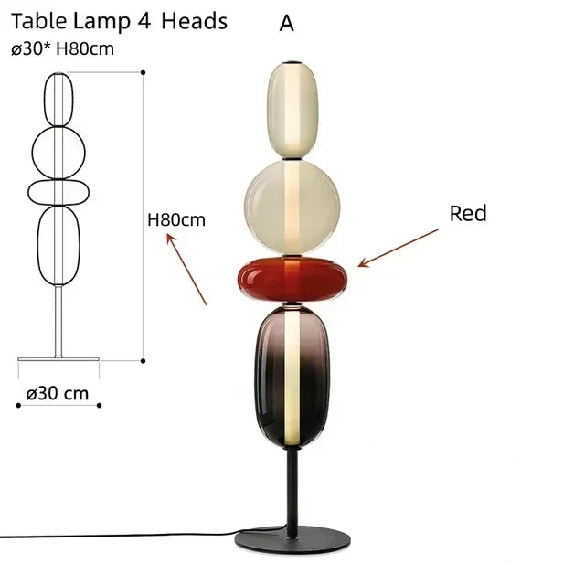 lampe sol led moderne sphères colorées semi transparentes blanc rouge vert noir marron scandinave