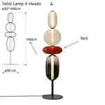 lampe sol led moderne sphères colorées semi transparentes blanc rouge vert noir marron scandinave