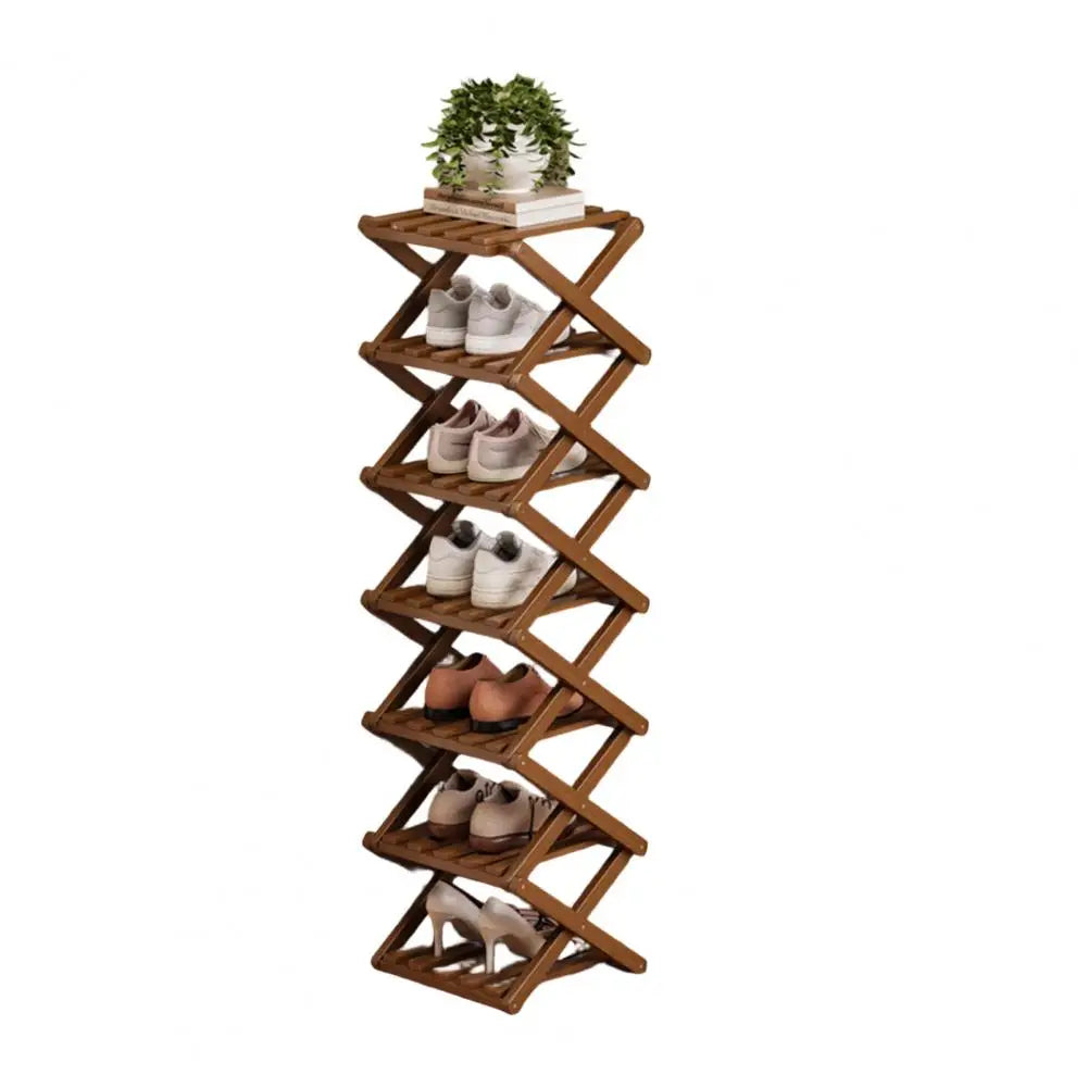 étagère pliable bois chaussures moderne réutilisable niveaux entrée couloir petit espace