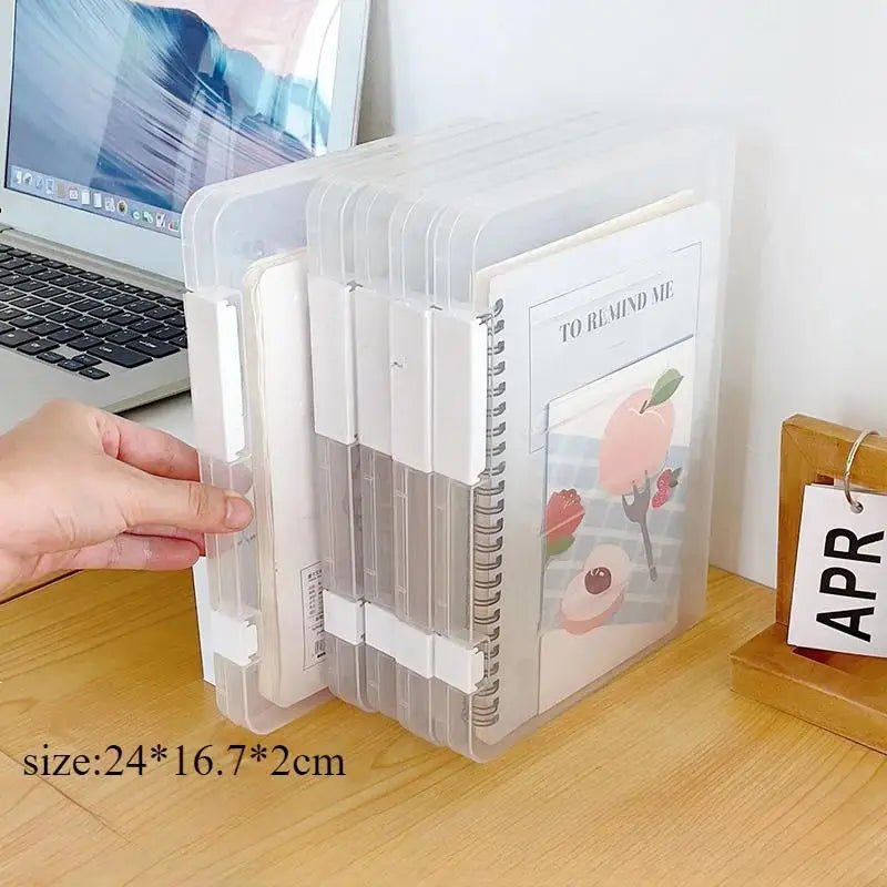 organisateur documents transparent classeur onglets minimaliste calculatrice stylos feuilles papier(calendar) petits grands plastique