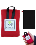couverture poche rouge compacte ribbed portable pliable imperméable plage camping sac rangement