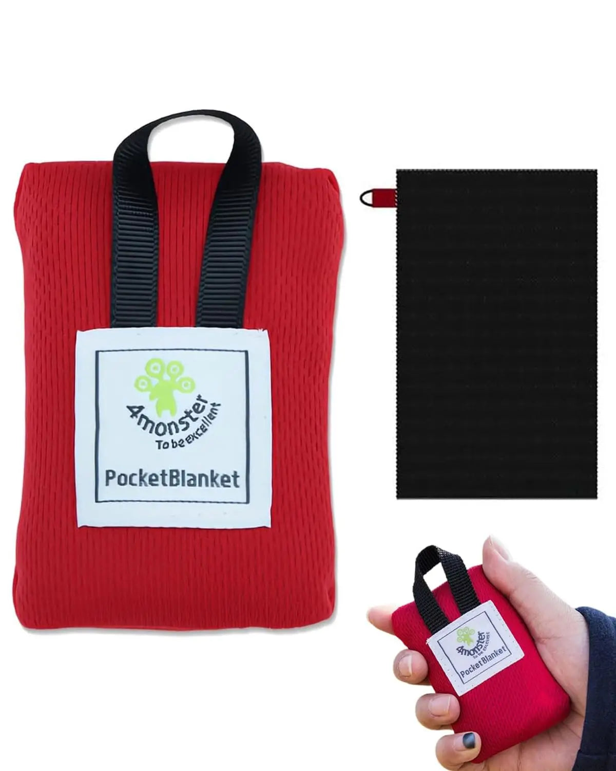 couverture poche rouge compacte ribbed portable pliable imperméable plage camping sac rangement