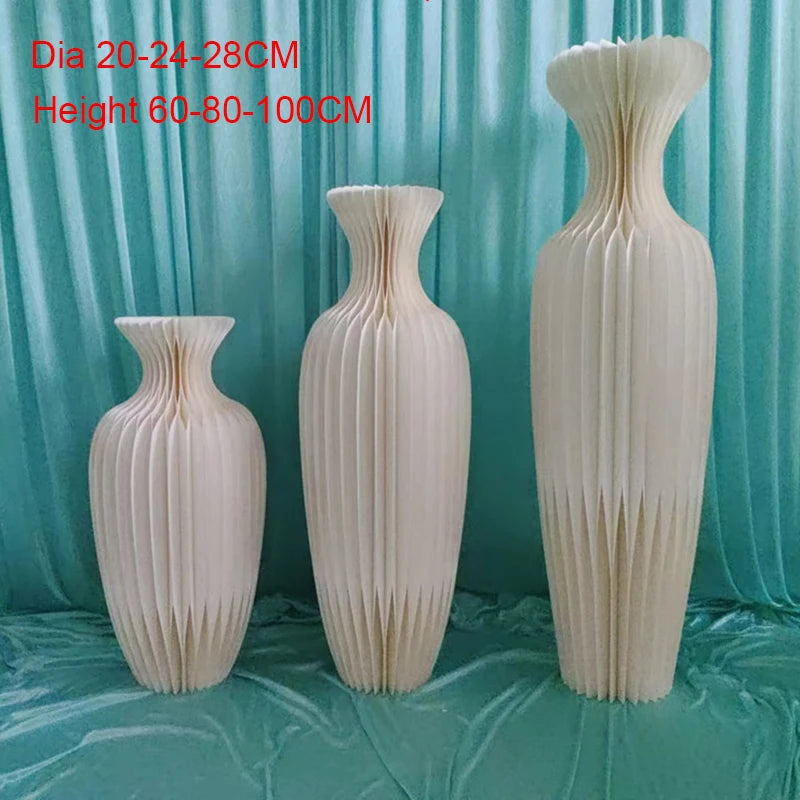 Décor festif vase blanc rayures moderne 100cm 120cm 80cm anniversaire mariage