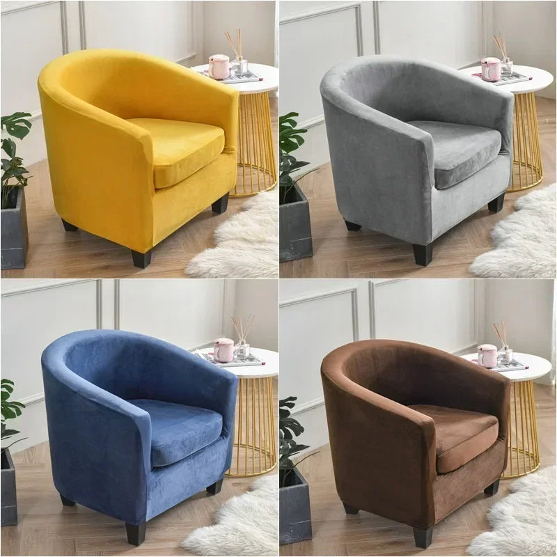 housse fauteuil club velours extensible canapé place salon coussin
