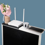 support mural rangement écran ordinateur portable tablette smartphone enceinte fleurs salon