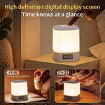 lampe veilleuse horloge rechargeable moderne chambre enfant blanc beige lumière douce télécommande