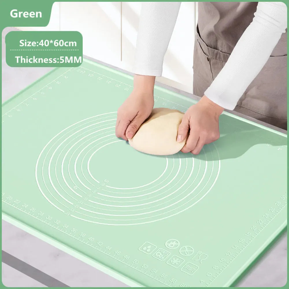 tapis cuisson silicone vert menthe antiadhésif mesure cercles gravés moderne minimaliste