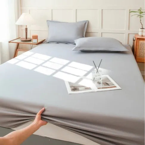 drap housse polyester adulte lit simple moderne gris opaque 150 200 cm 180 200