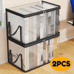 boîtes rangement transparentes poignées noires multifonctionnelles modernes maison