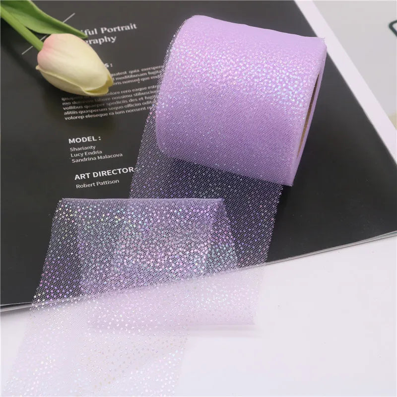 rubans tulle pailletés couleurs blanc rose beige vert bleu noir rouge semi opaques élégants