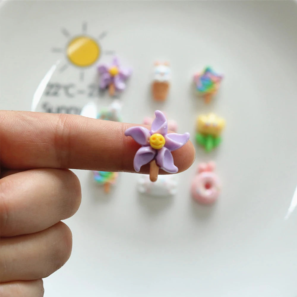 bijoux cuisine pâte sucre fleurs bonbons nuages multicolore opacité 20x18mm 20x17mm 19x16mm 23x14mm 17x17mm