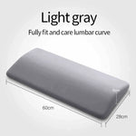 coussin soutien lombaire gris uni mousse mémoire forme contemporain lit 60x28x5cm