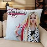 coussin carré avril lavigne noir rose pop guitare décoration voiture canapé chambre sofa
