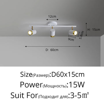 luminaire spot led moderne noir or rond minimaliste salon intérieur maison