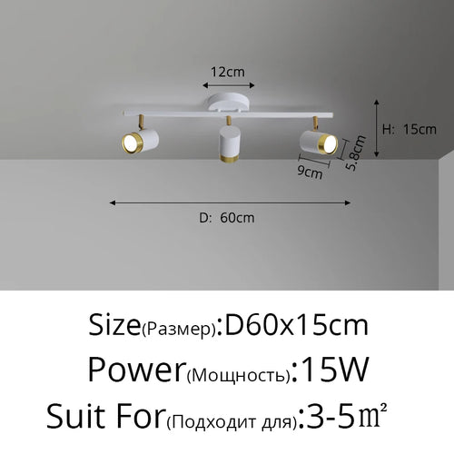 luminaire spot led moderne noir or rond minimaliste salon intérieur maison