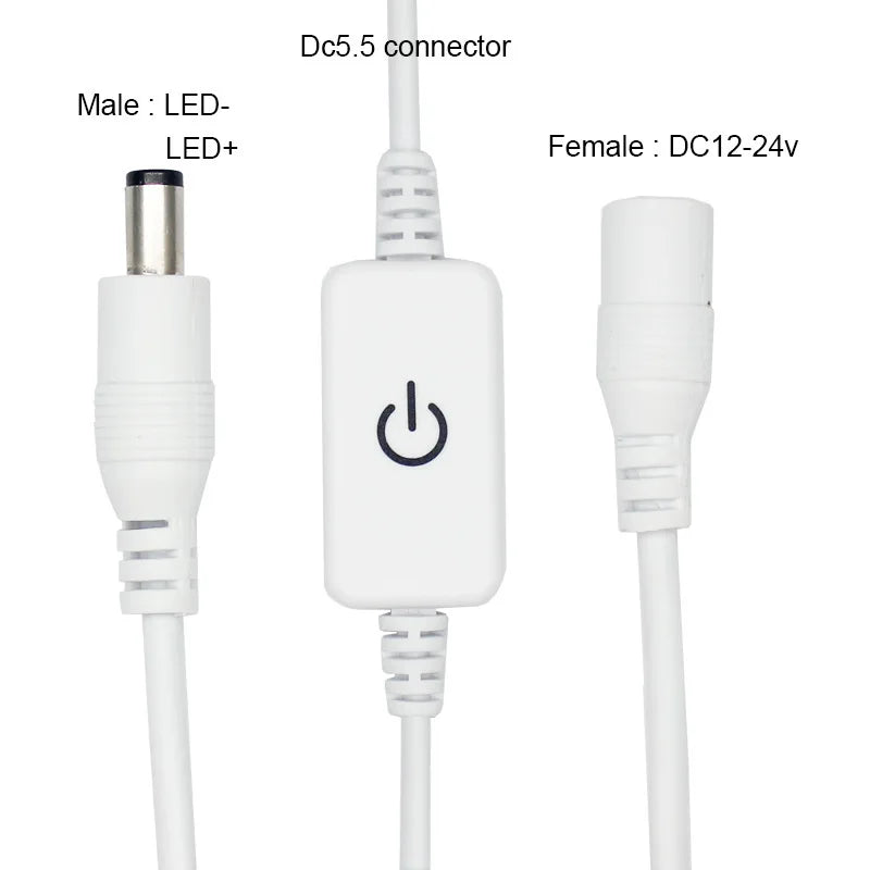 regulateur lumiere led controle tactile 12v 24v noir blanc variateur charge 96w ccc