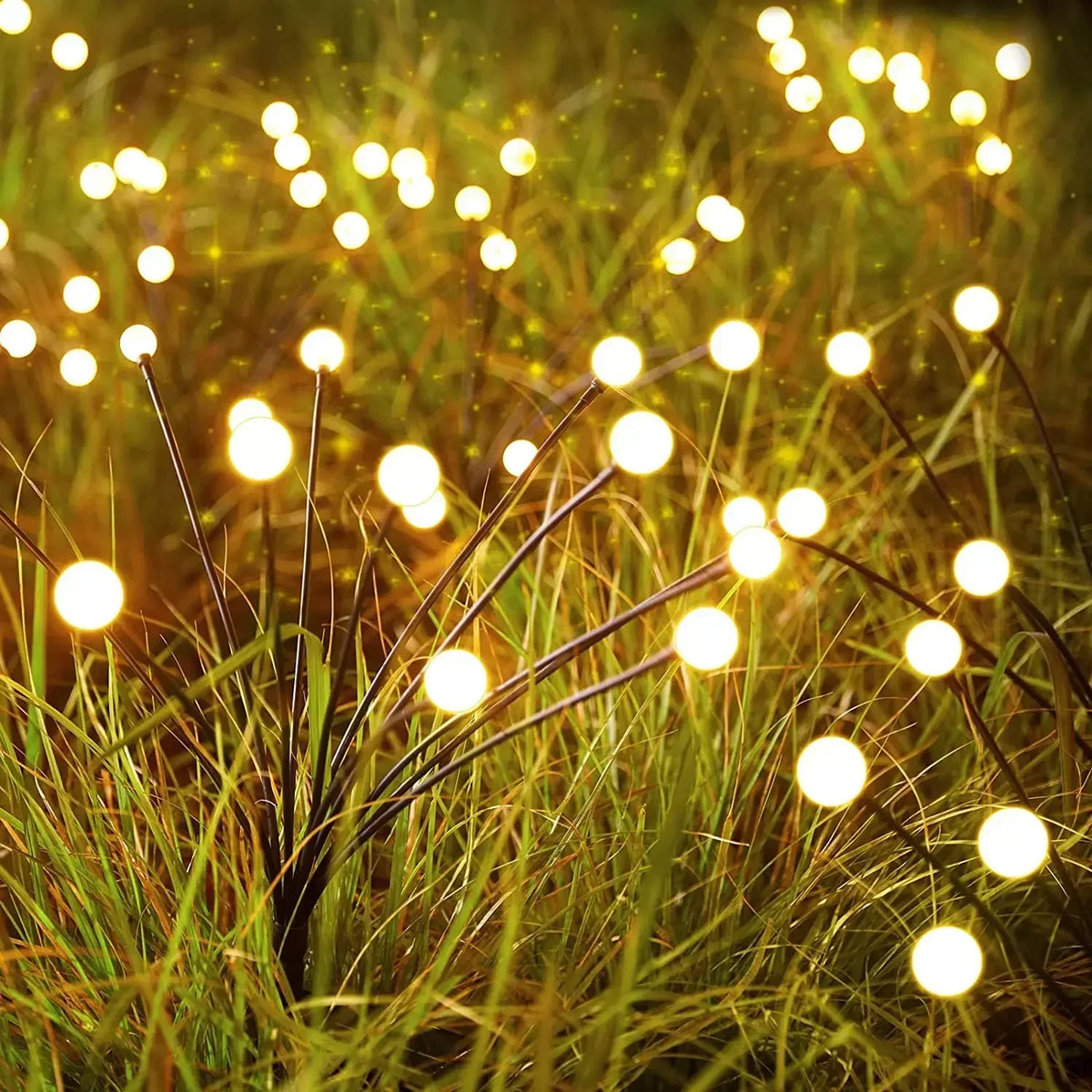 guirlande lumineuse solaire led blanc doré moderne boules rondes étanches extérieurDecorationChaude