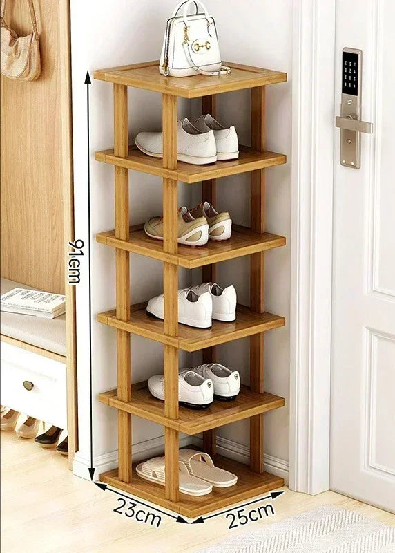 étagère chaussures bois naturel moderne étages rangement porte maison