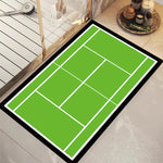 tapis sol moderne tennis court bleu vert anti dérapant polyester durable extérieur entrée chambre