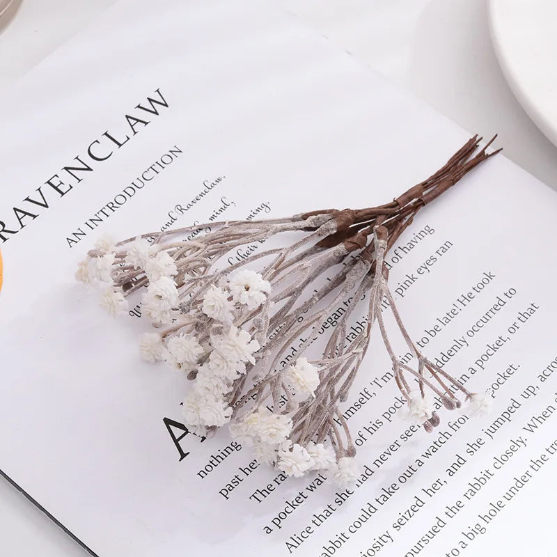 bouquet artificiel fleurs petites naturel minimaliste rose blanc bleu marron tiges intérieur mariage anniversaire