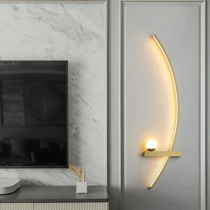 lampe murale moderne or noir brillante éclairage quotidien fixée mur applique led chambre coucher