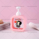 distributeur savon liquide rose personnages animés transparent moderne 300ml rechargeable