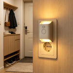 interrupteur mural veilleuse led blanc moderne adhésif commandes électriques réglable luminosité movimiento