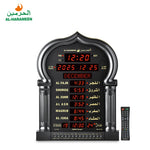 horloge numérique or islamique arche décorative motifs géométriques fixations murales affichage calendrier perpétuel alarme